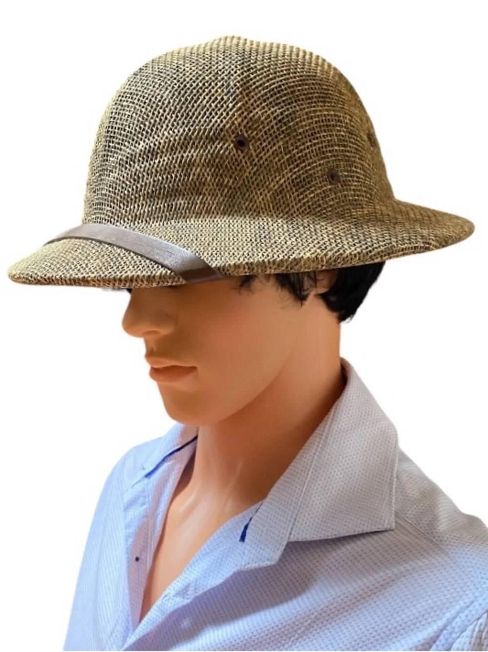 Tropical Ventures Palm Beach  Florida Woven Straw Pith Safari hat/helmet - Picture 8 of 9